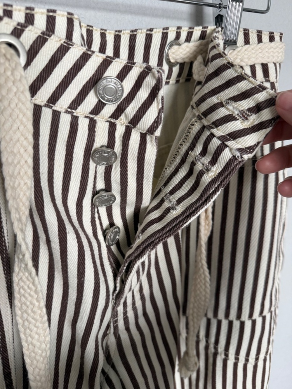 Bohme Jocelyn Barrel Jeans in Brown Stripe (Small) - Picture 4 of 7